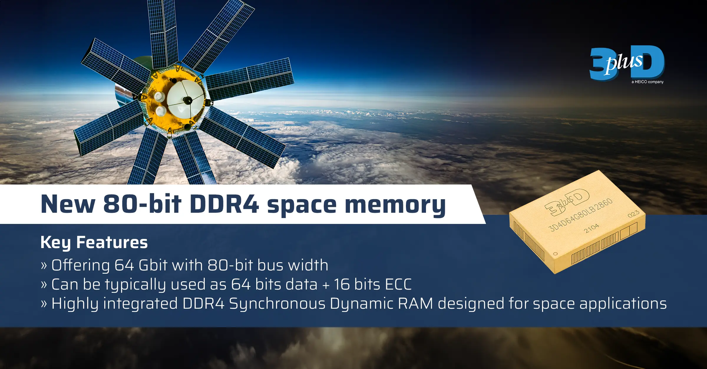 Introducing the new radiation tolerant 80-bit DDR4 space qualified memory from 3D PLUS