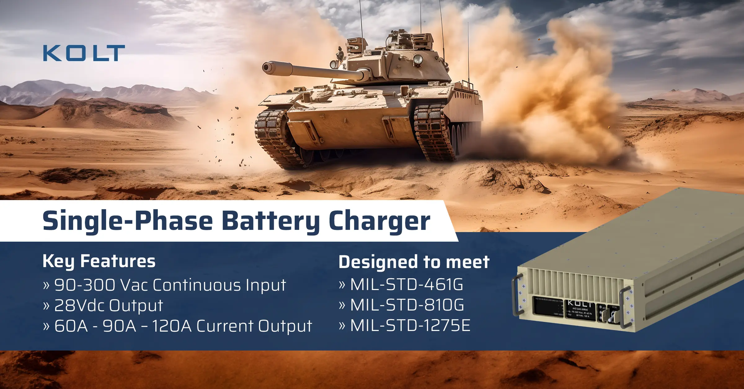New single-phase battery charger from KOLT: Introducing the KMBC11 and KMBC12